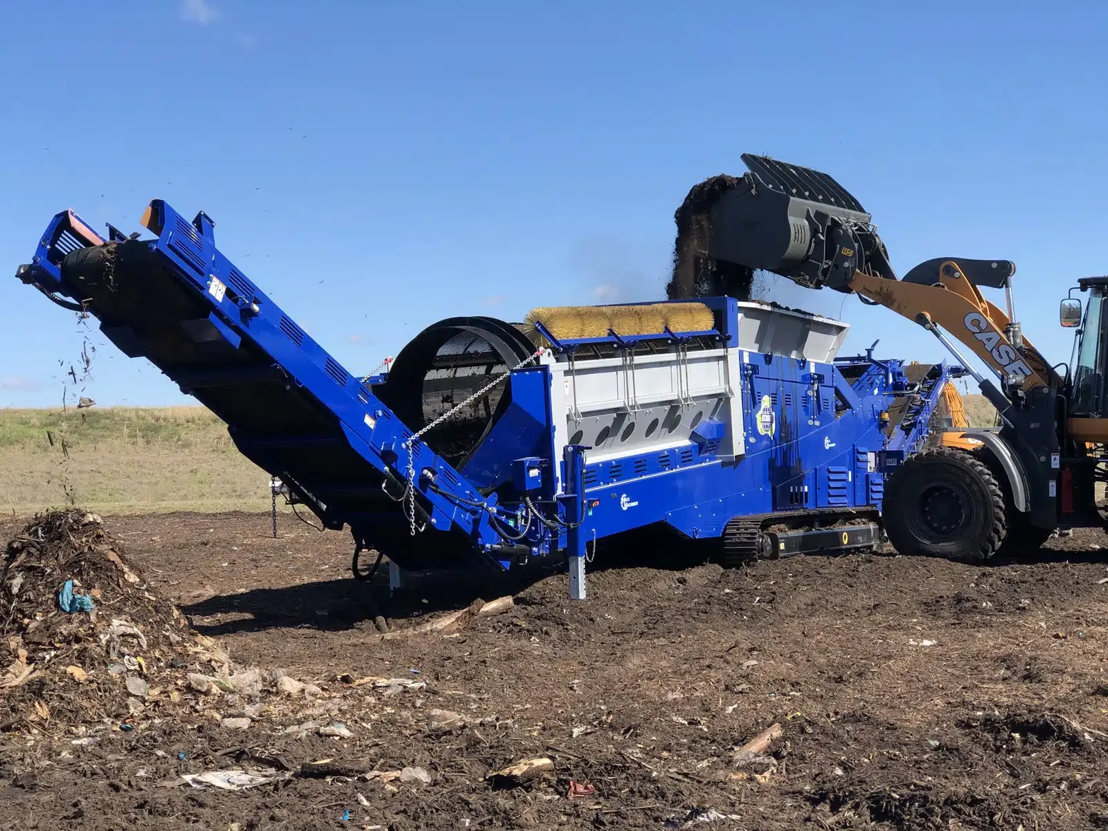 heavy duty screening separating debris from soil
