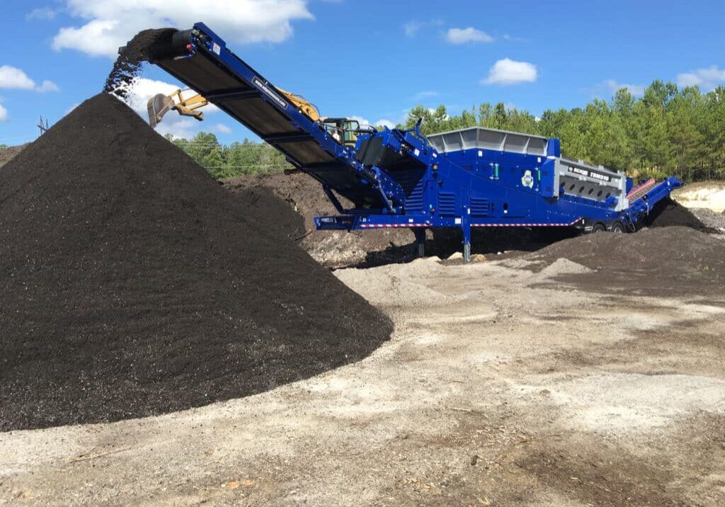 heavy equipment for separating soil and sand
